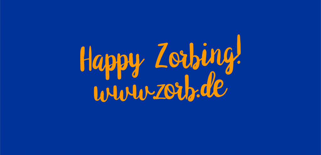 Happy Zorbing-Logo blau und orange