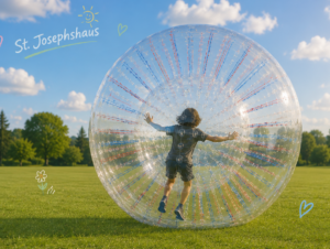 Ein neuer Zorb für das St. Josephshaus in Groß-Zimmern - beim Sommerfest am 29. Mai im Einsatz